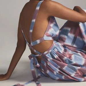 Anthropologie Deep-V Midi Dress